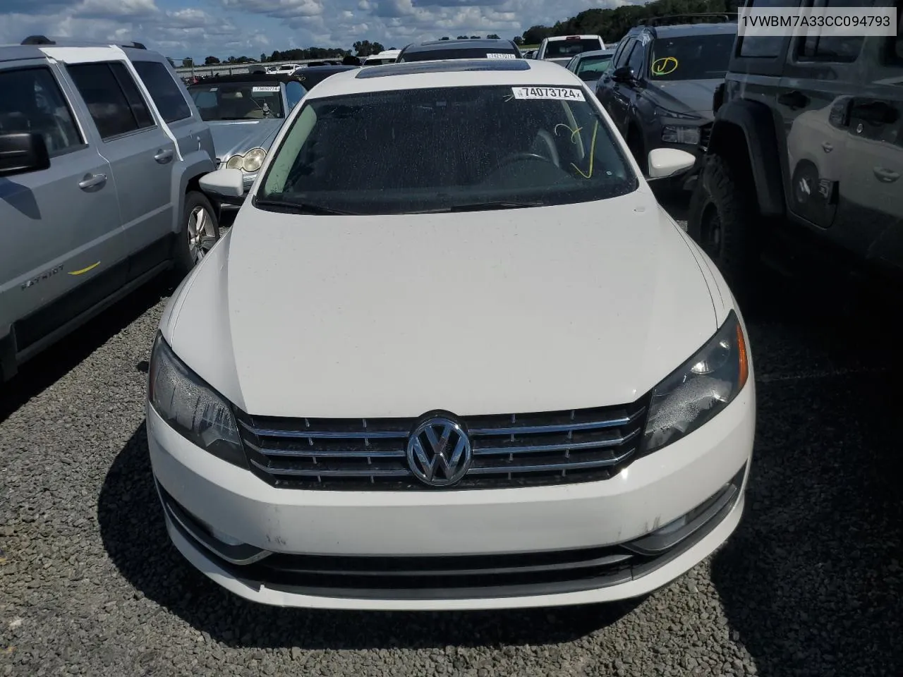 2012 Volkswagen Passat Se VIN: 1VWBM7A33CC094793 Lot: 74073724