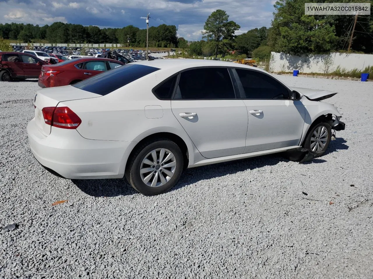 2012 Volkswagen Passat S VIN: 1VWAH7A32CC015842 Lot: 74096254