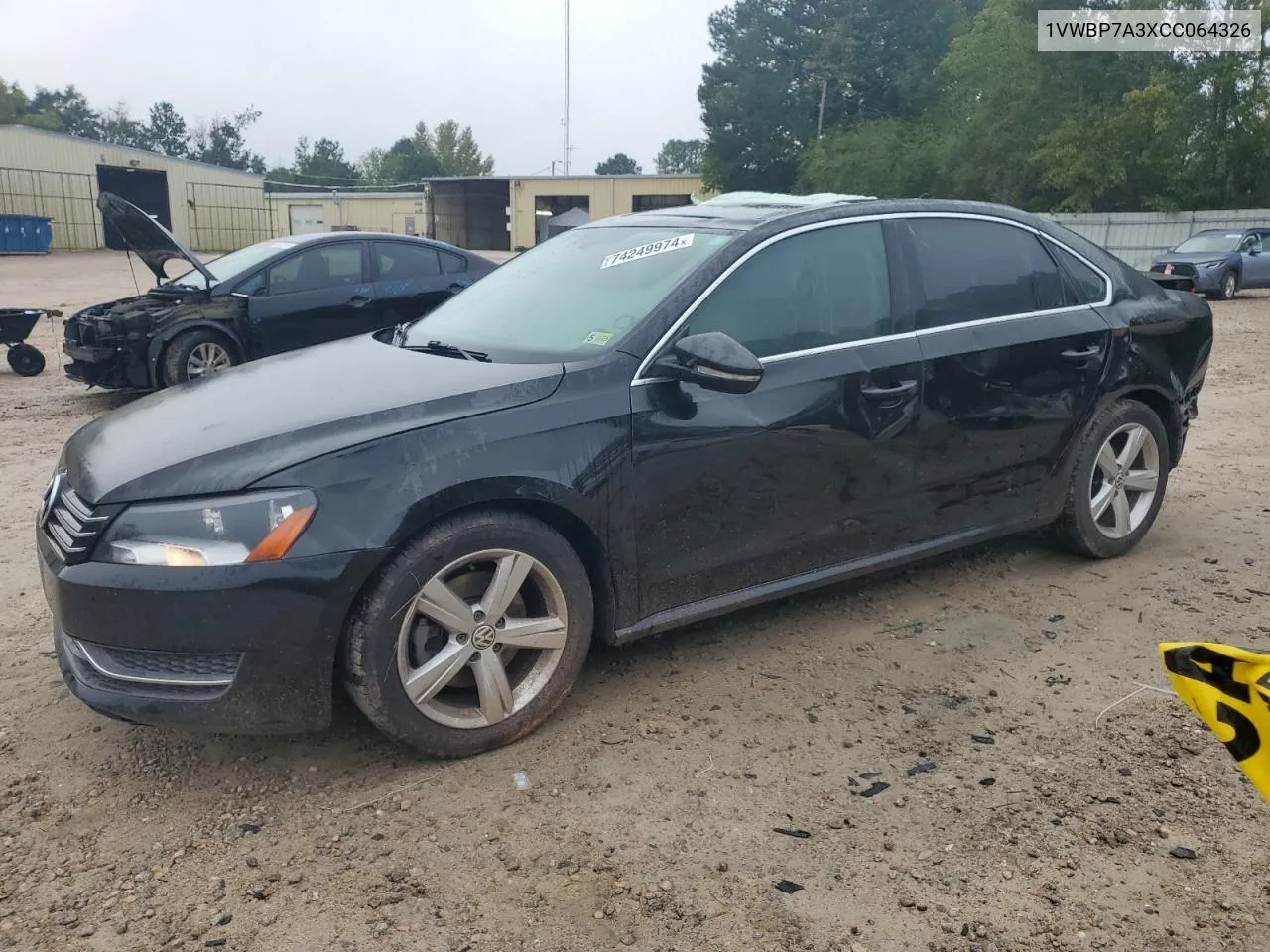 2012 Volkswagen Passat Se VIN: 1VWBP7A3XCC064326 Lot: 74249974