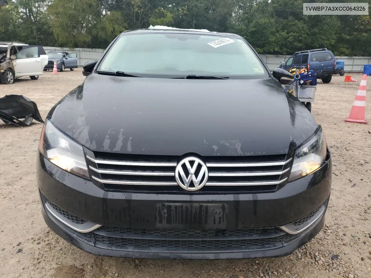 2012 Volkswagen Passat Se VIN: 1VWBP7A3XCC064326 Lot: 74249974