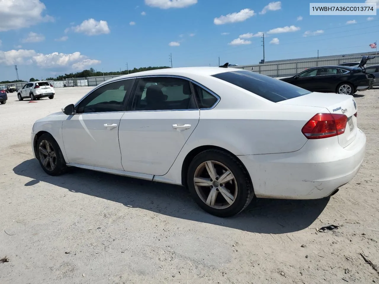 2012 Volkswagen Passat Se VIN: 1VWBH7A36CC013774 Lot: 74358124