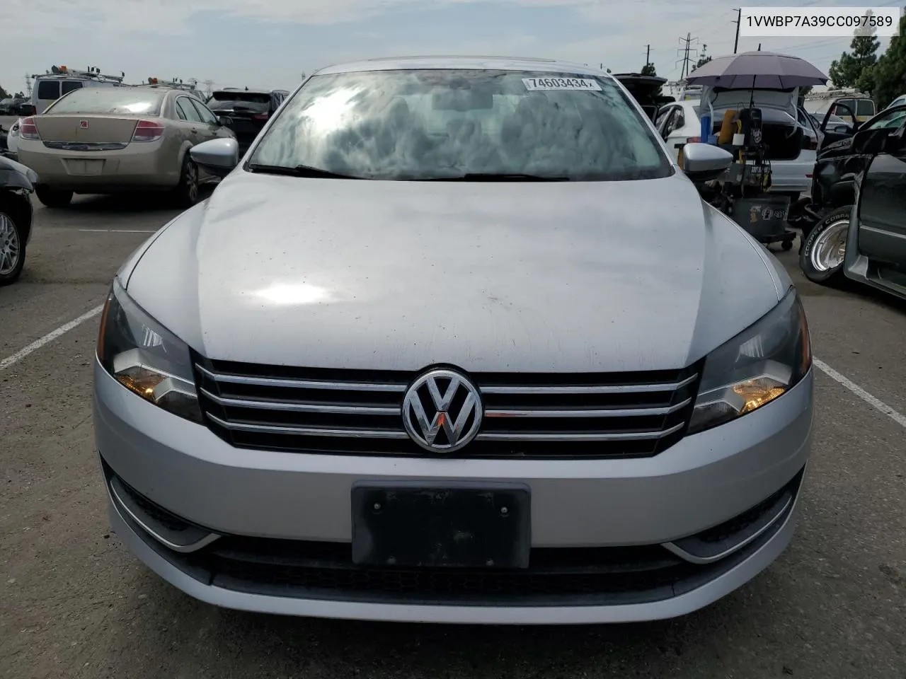 2012 Volkswagen Passat Se VIN: 1VWBP7A39CC097589 Lot: 74603434