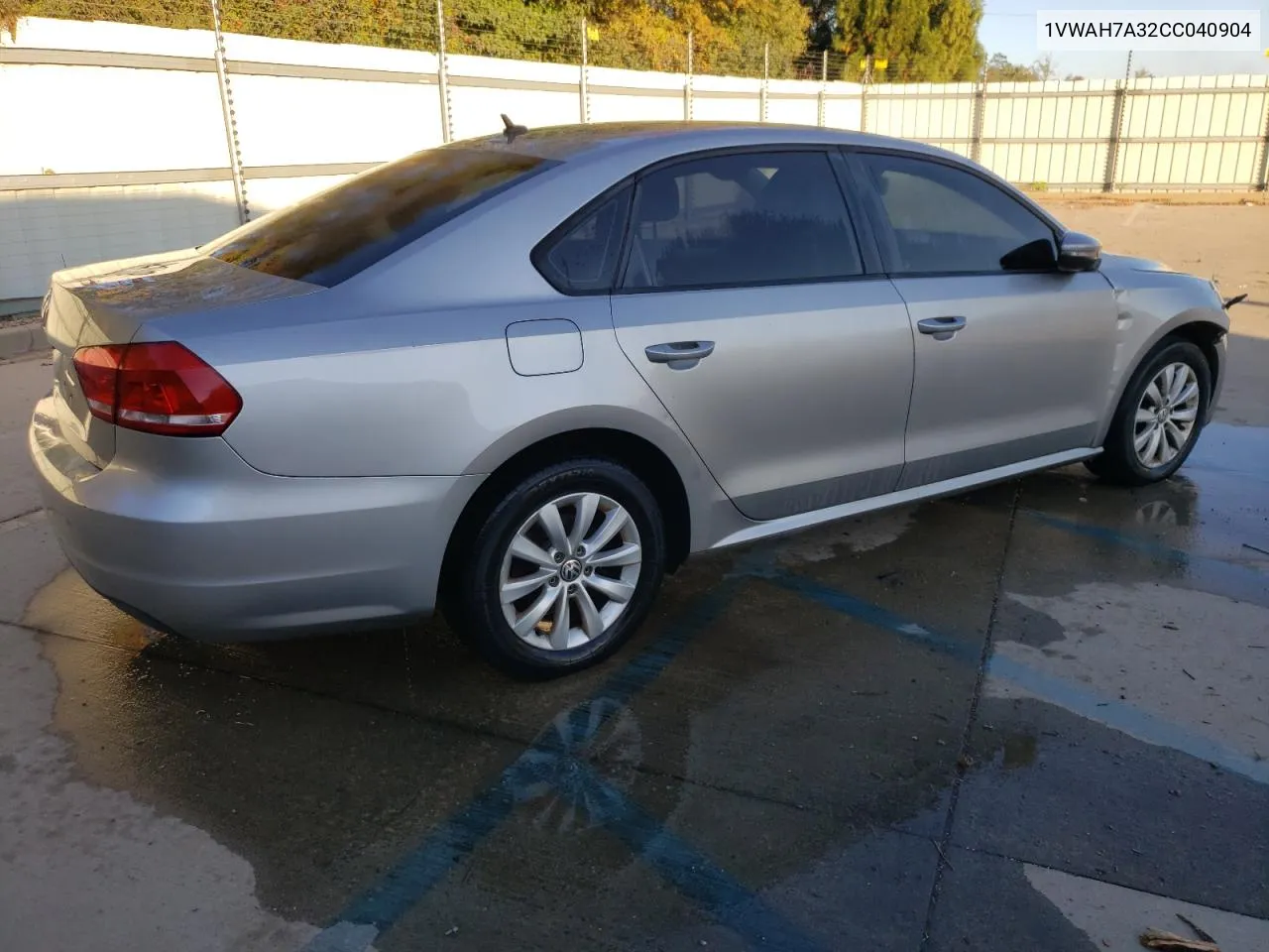 2012 Volkswagen Passat S VIN: 1VWAH7A32CC040904 Lot: 75214844