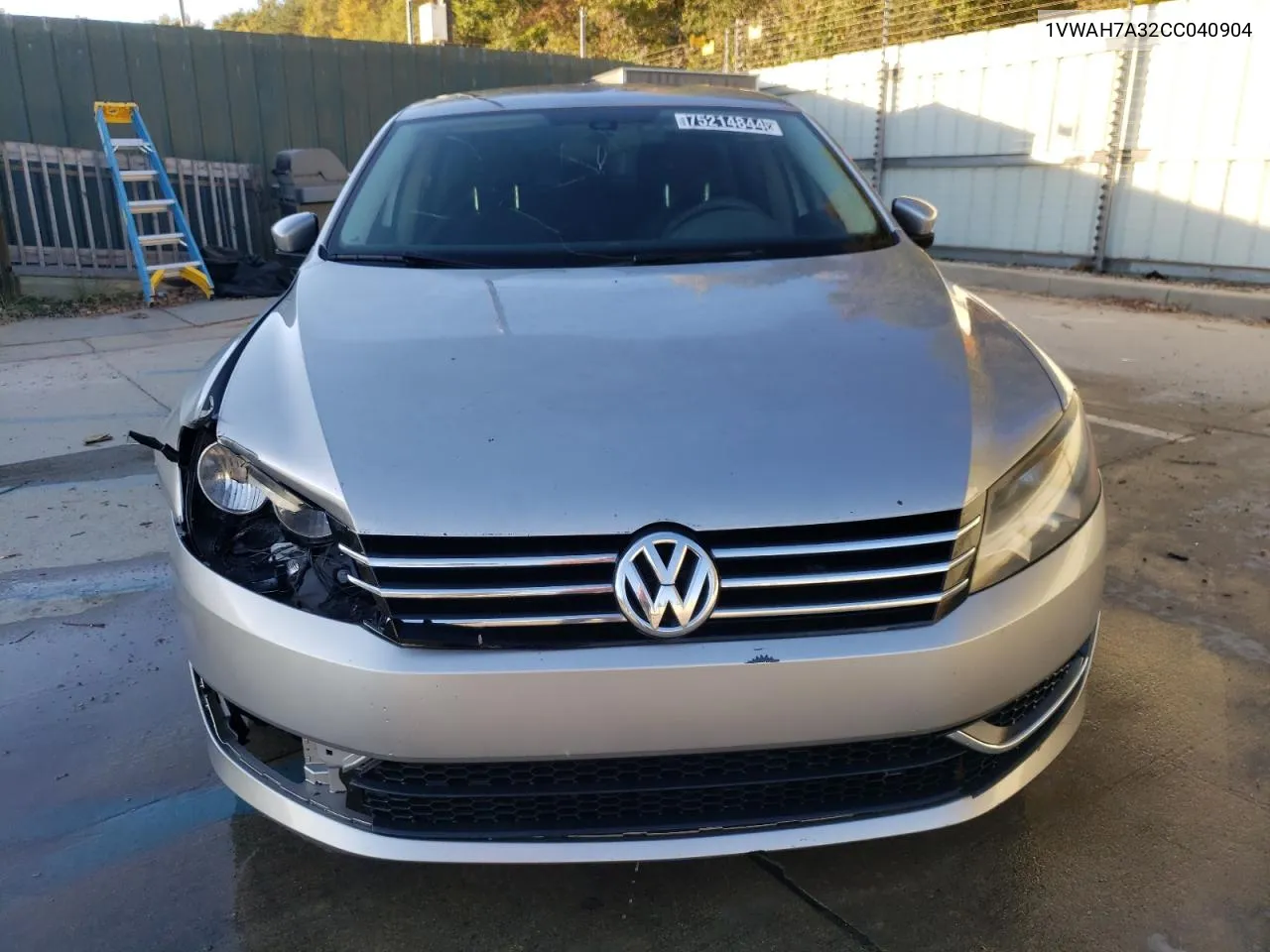 2012 Volkswagen Passat S VIN: 1VWAH7A32CC040904 Lot: 75214844