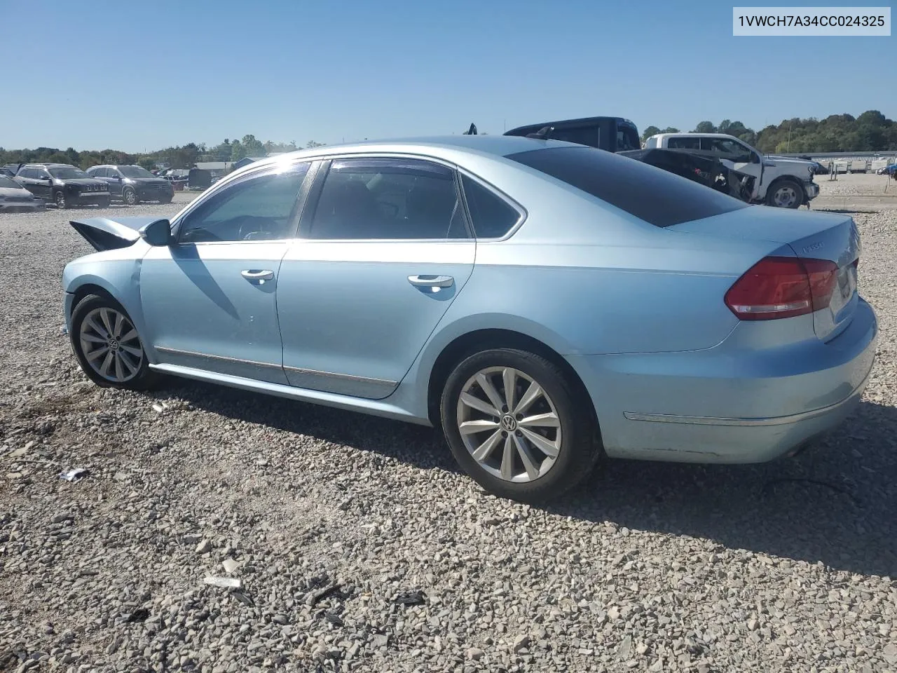 2012 Volkswagen Passat Sel VIN: 1VWCH7A34CC024325 Lot: 75225084