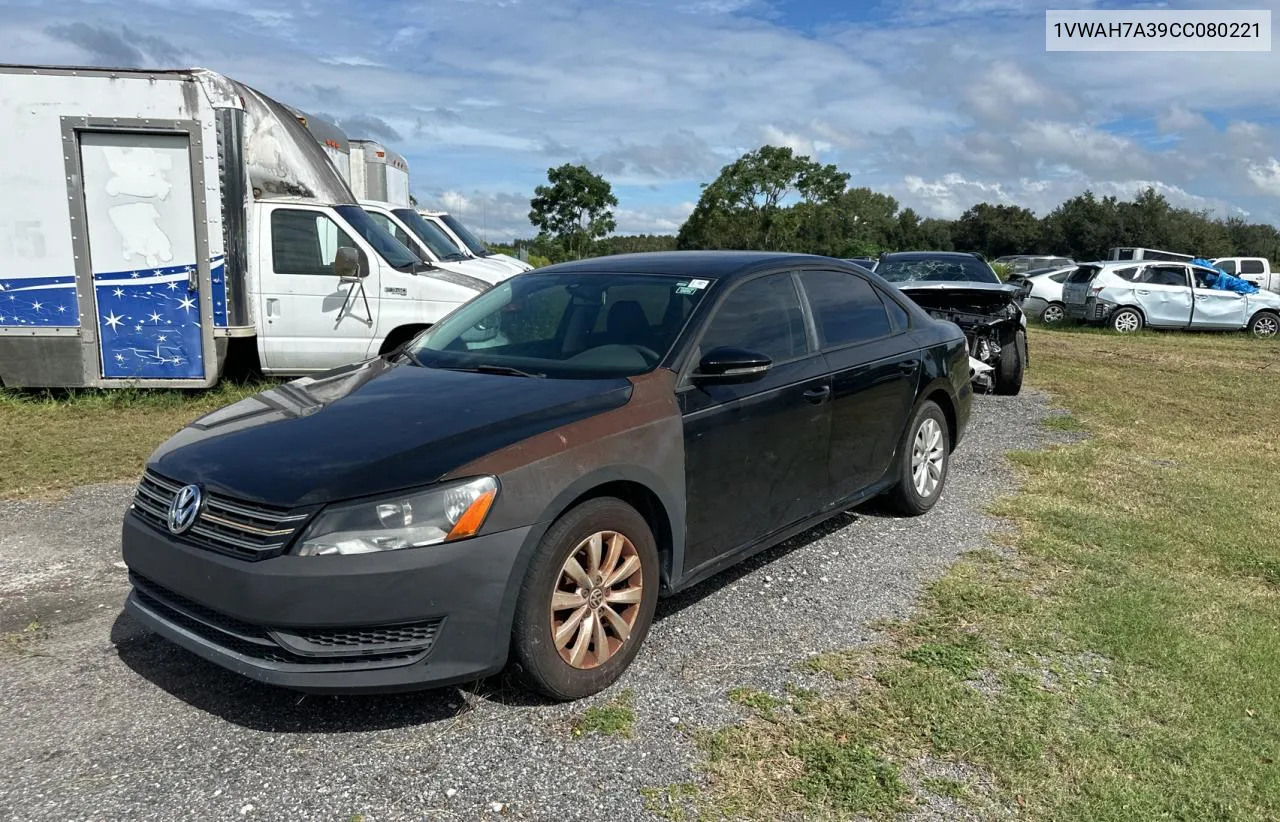 2012 Volkswagen Passat S VIN: 1VWAH7A39CC080221 Lot: 75514914