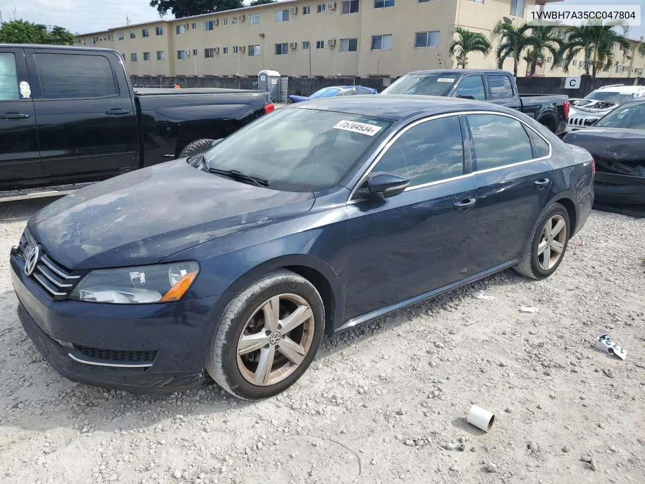 2012 Volkswagen Passat Se VIN: 1VWBH7A35CC047804 Lot: 75704934