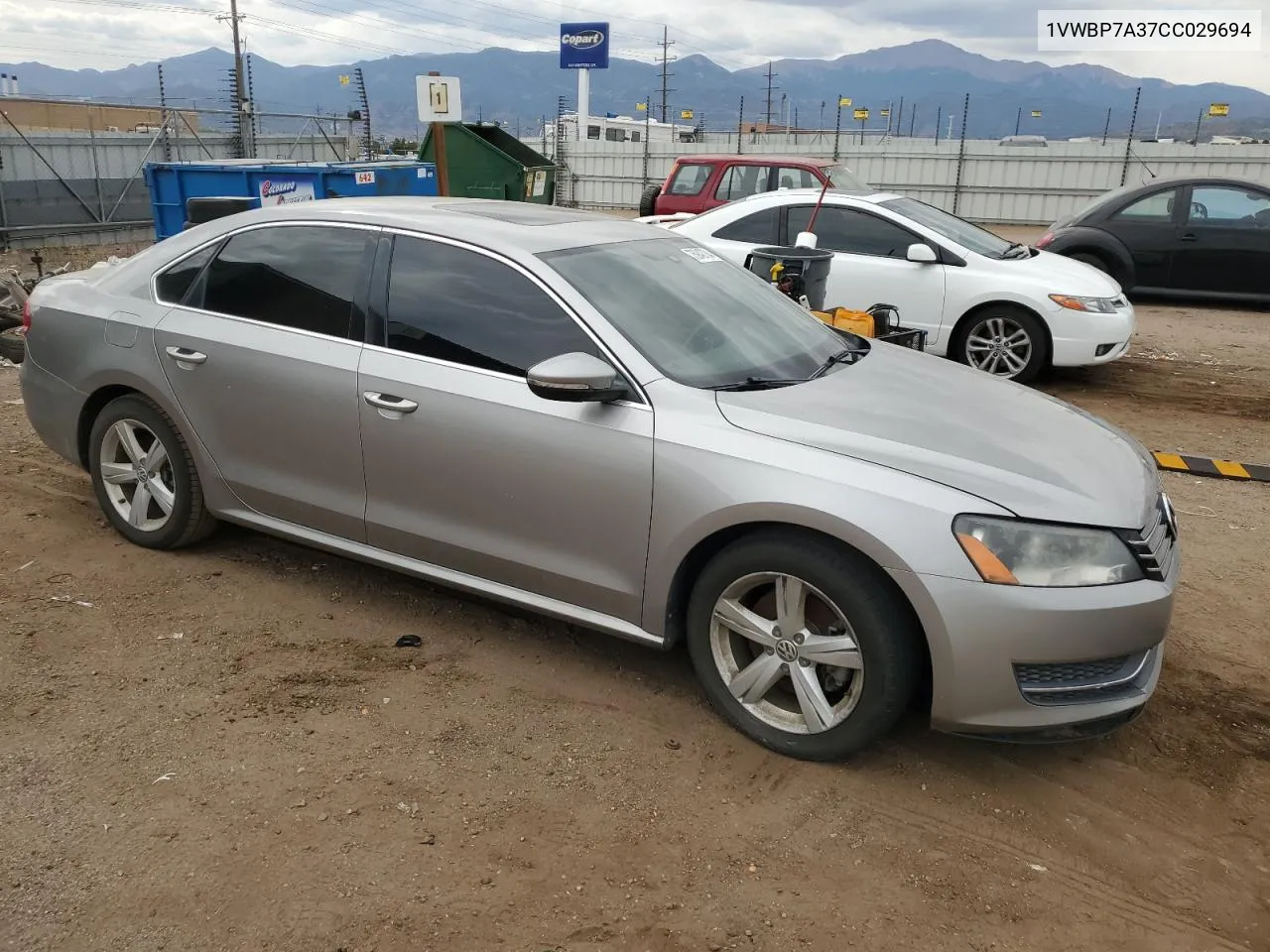 2012 Volkswagen Passat Se VIN: 1VWBP7A37CC029694 Lot: 75942704