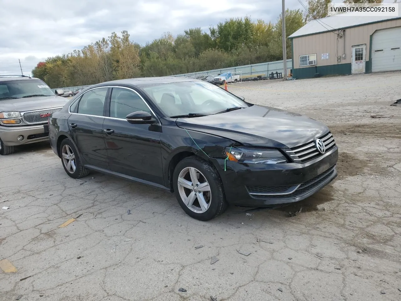 2012 Volkswagen Passat Se VIN: 1VWBH7A35CC092158 Lot: 76035634