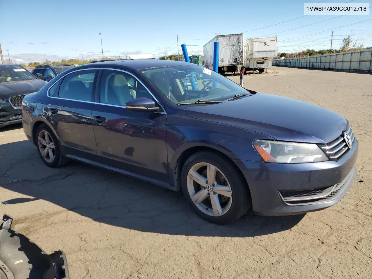 1VWBP7A39CC012718 2012 Volkswagen Passat Se