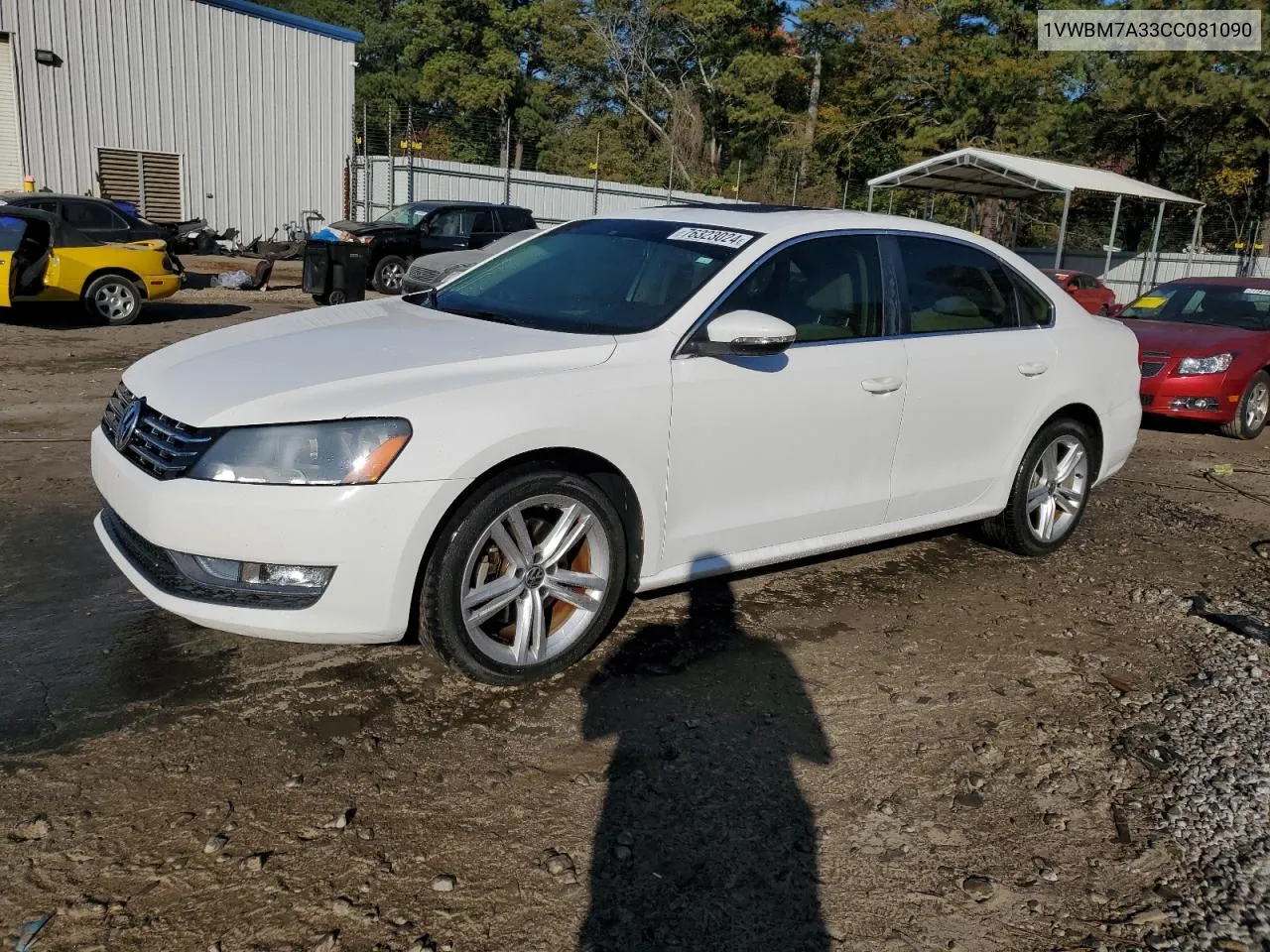 2012 Volkswagen Passat Se VIN: 1VWBM7A33CC081090 Lot: 76323024