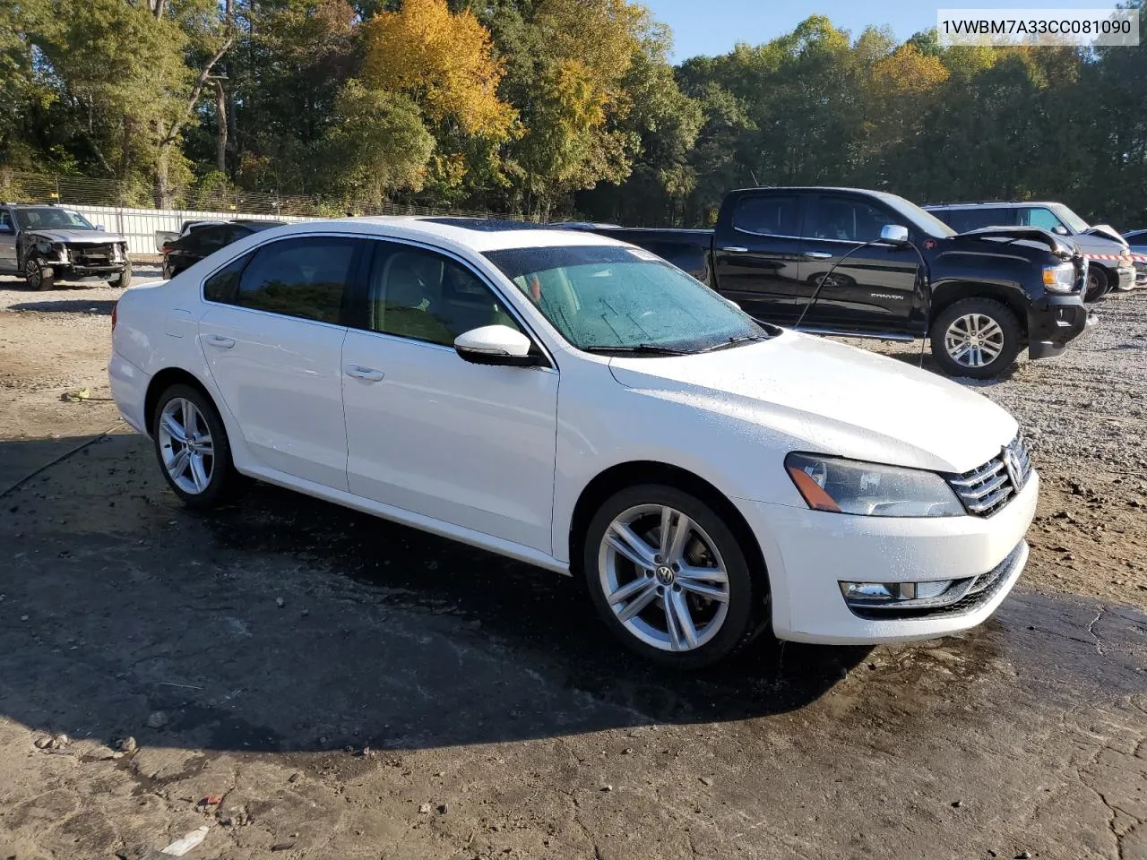 2012 Volkswagen Passat Se VIN: 1VWBM7A33CC081090 Lot: 76323024