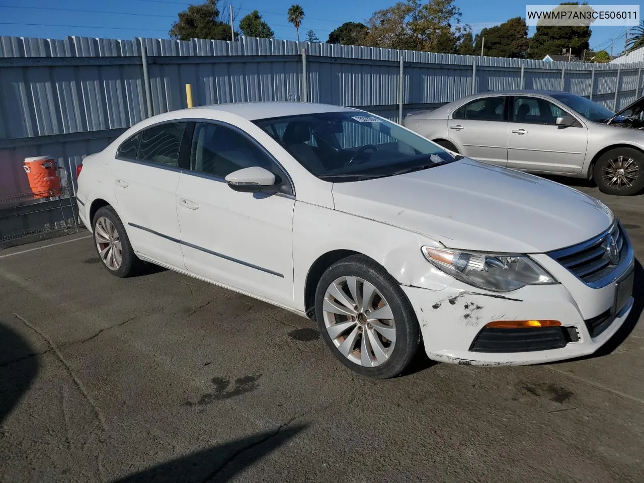 2012 Volkswagen Cc Sport VIN: WVWMP7AN3CE506011 Lot: 76378304