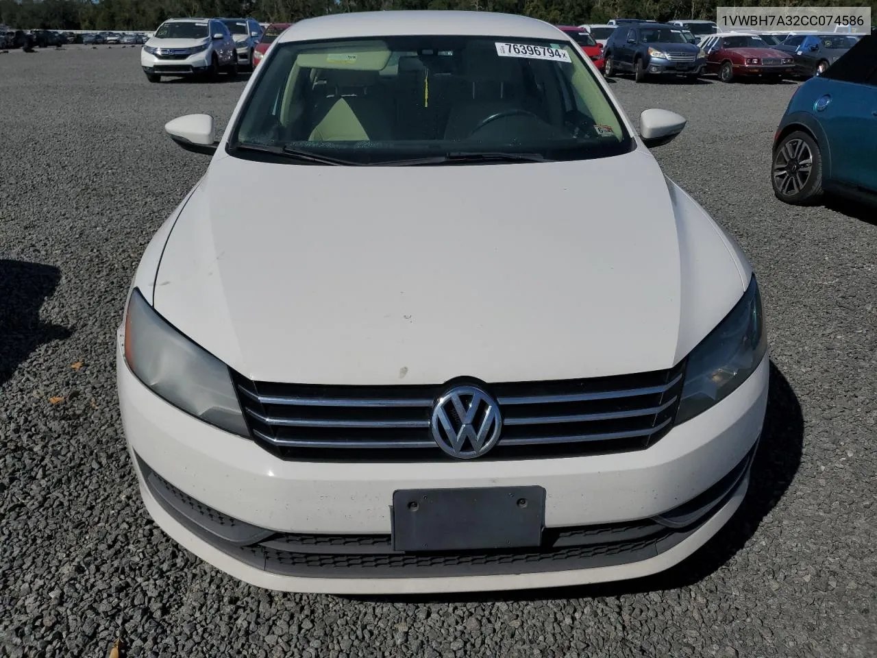 2012 Volkswagen Passat Se VIN: 1VWBH7A32CC074586 Lot: 76396794