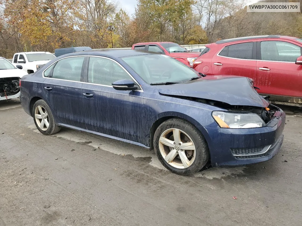 2012 Volkswagen Passat Se VIN: 1VWBP7A30CC061709 Lot: 78039364