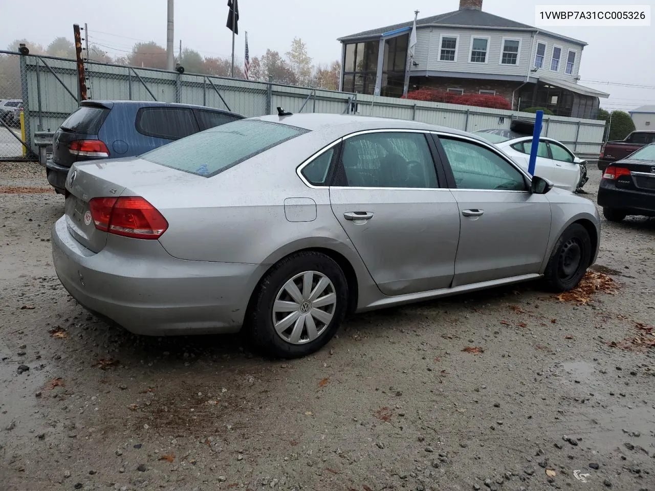 2012 Volkswagen Passat Se VIN: 1VWBP7A31CC005326 Lot: 78424334