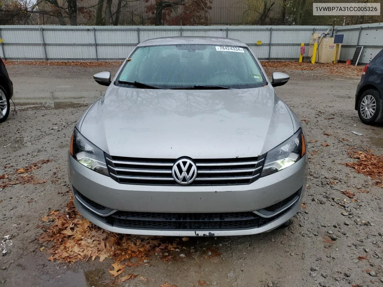 2012 Volkswagen Passat Se VIN: 1VWBP7A31CC005326 Lot: 78424334