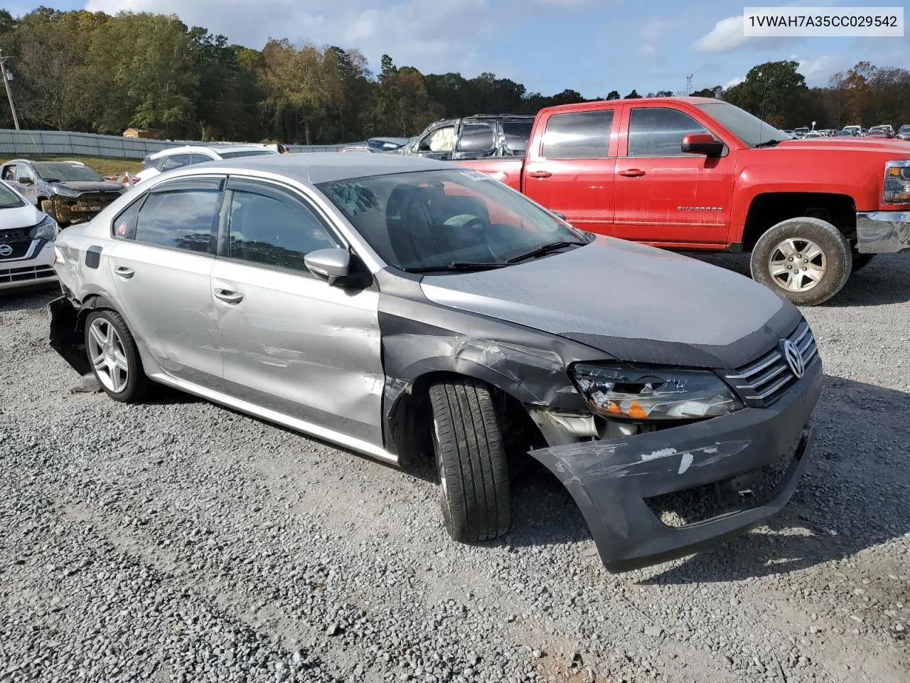 2012 Volkswagen Passat S VIN: 1VWAH7A35CC029542 Lot: 78645964