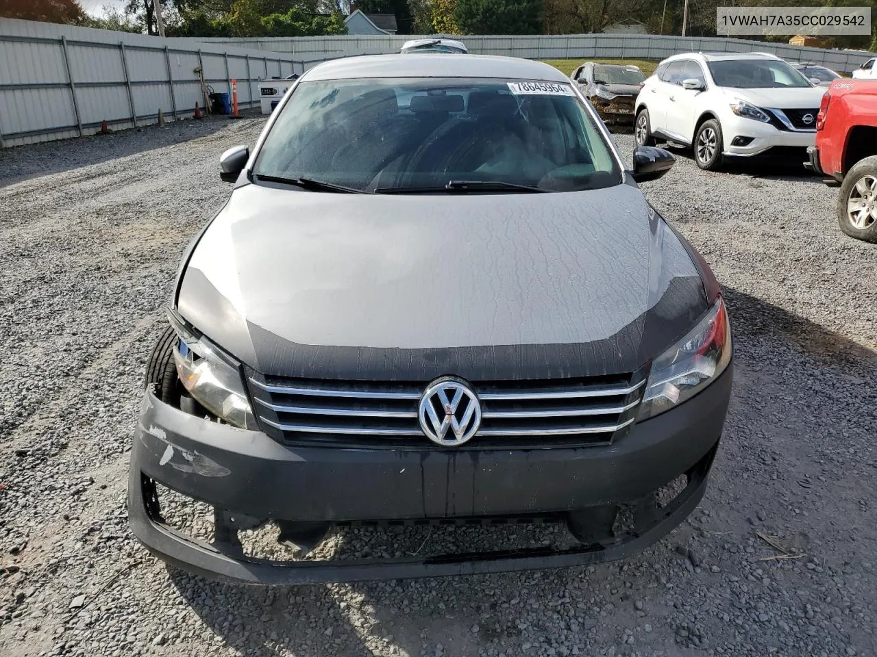 2012 Volkswagen Passat S VIN: 1VWAH7A35CC029542 Lot: 78645964