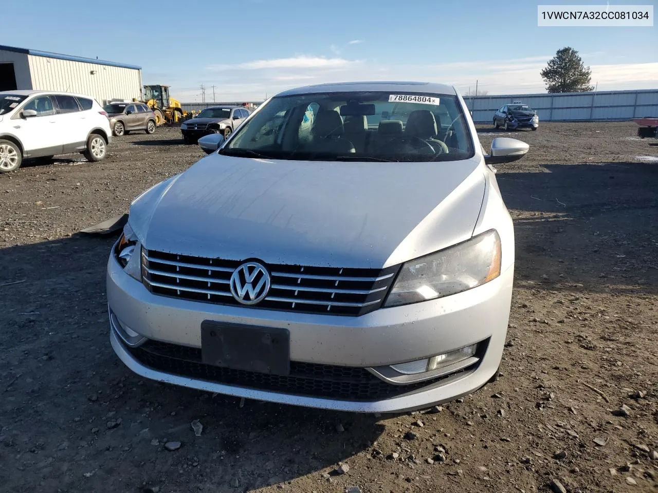 2012 Volkswagen Passat Sel VIN: 1VWCN7A32CC081034 Lot: 78864804