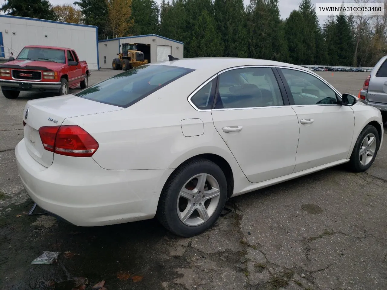 2012 Volkswagen Passat Se VIN: 1VWBN7A31CC053480 Lot: 78954954