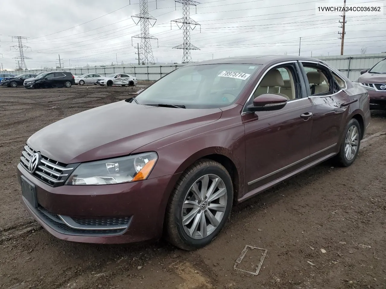 1VWCH7A34CC036362 2012 Volkswagen Passat Sel