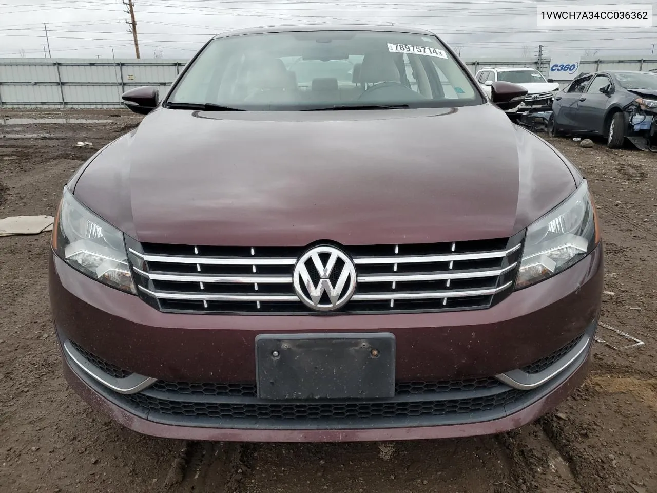 1VWCH7A34CC036362 2012 Volkswagen Passat Sel