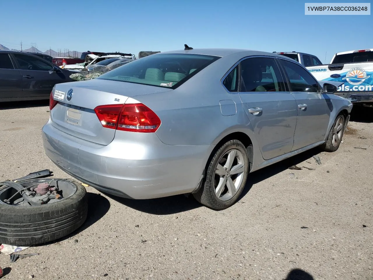 2012 Volkswagen Passat Se VIN: 1VWBP7A38CC036248 Lot: 79571024