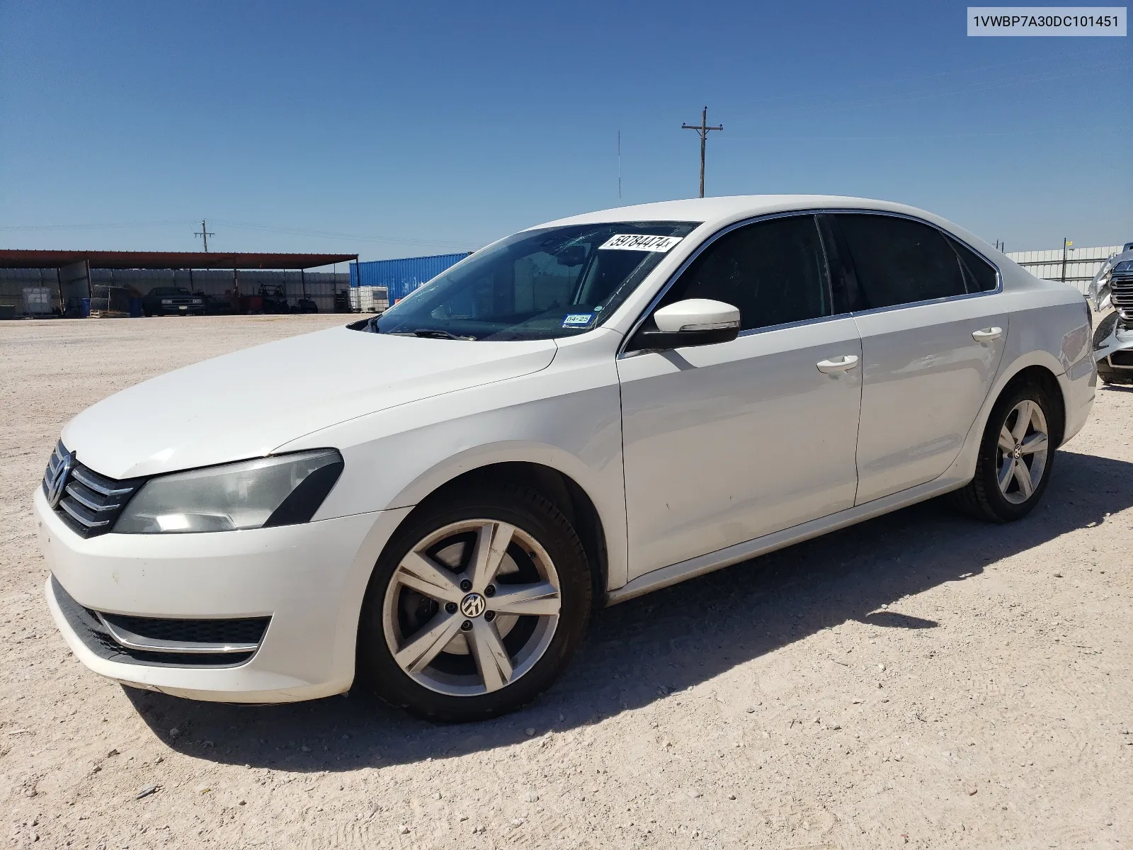 1VWBP7A30DC101451 2013 Volkswagen Passat Se