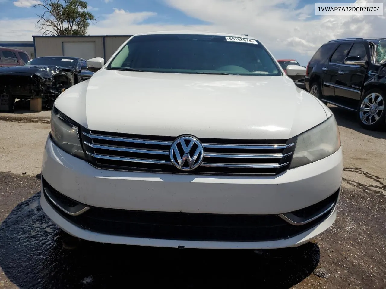 2013 Volkswagen Passat S VIN: 1VWAP7A32DC078704 Lot: 60168674