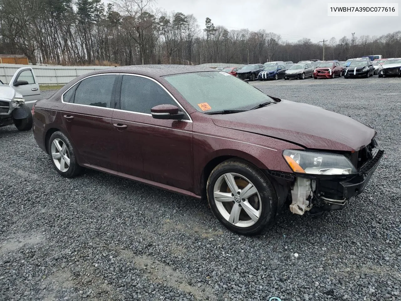 2013 Volkswagen Passat Se VIN: 1VWBH7A39DC077616 Lot: 63461594