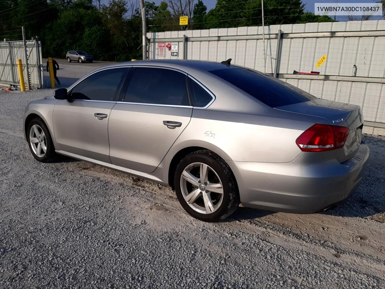 2013 Volkswagen Passat Se VIN: 1VWBN7A30DC108437 Lot: 63765804