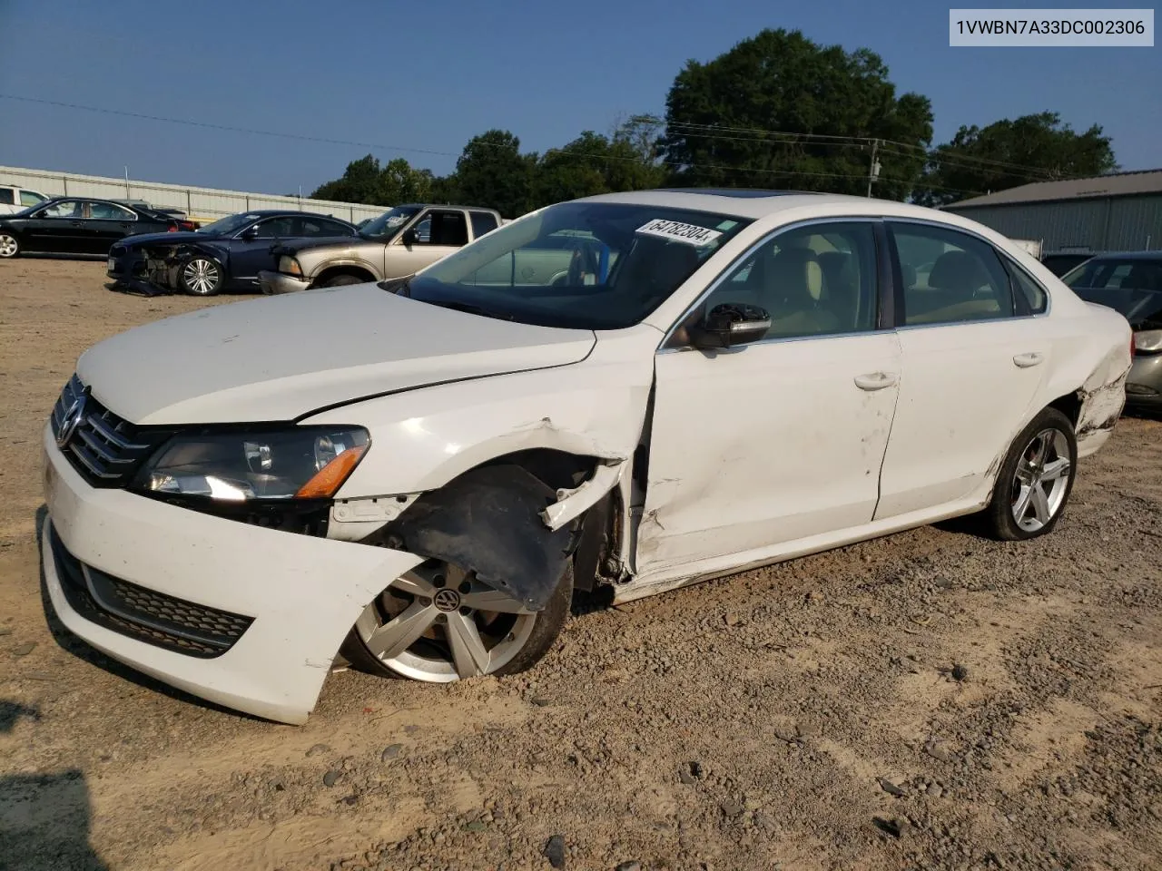 2013 Volkswagen Passat Se VIN: 1VWBN7A33DC002306 Lot: 64782304