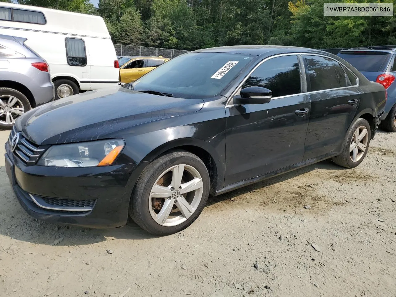 1VWBP7A38DC061846 2013 Volkswagen Passat Se