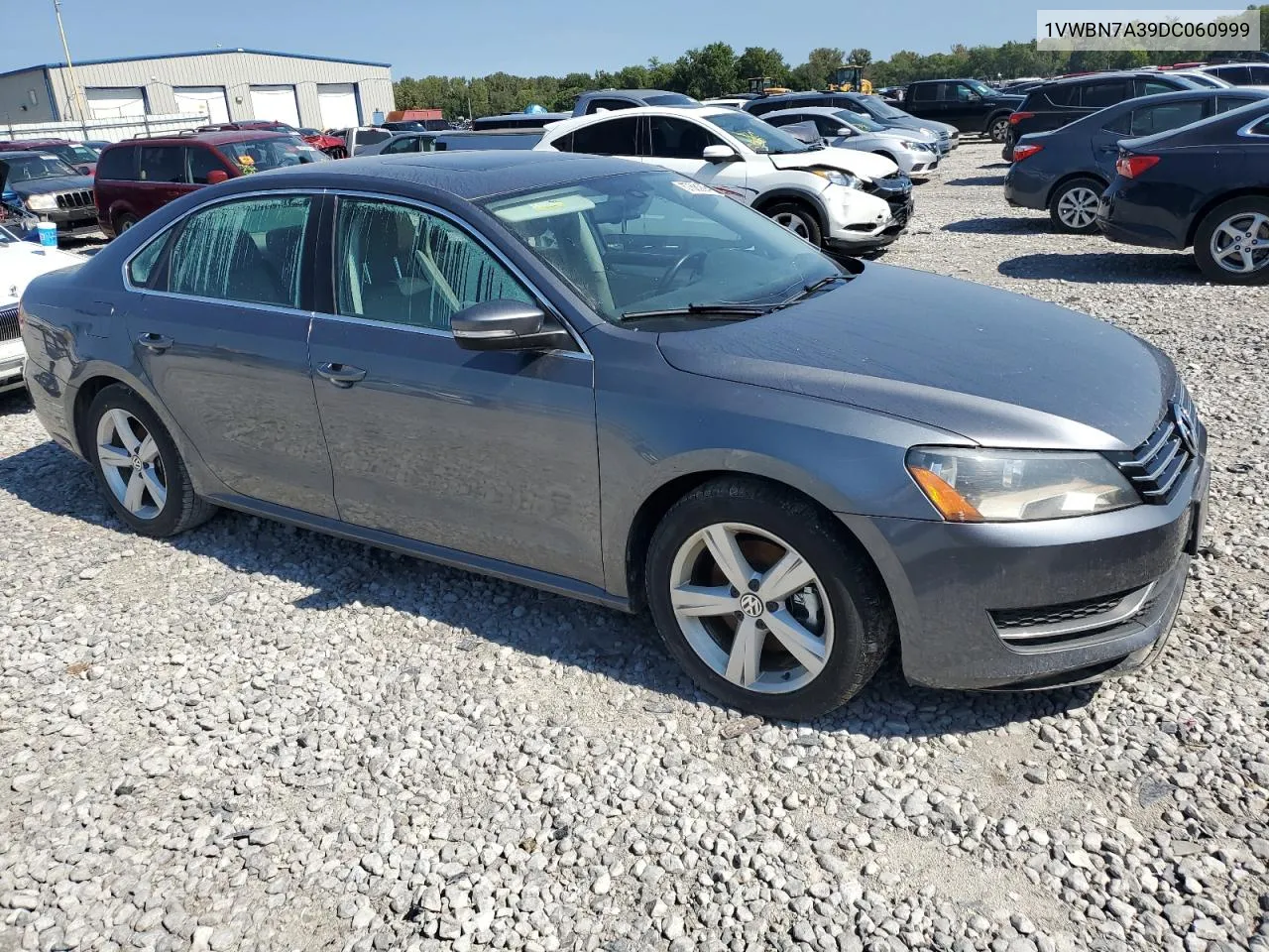 2013 Volkswagen Passat Se VIN: 1VWBN7A39DC060999 Lot: 67583894