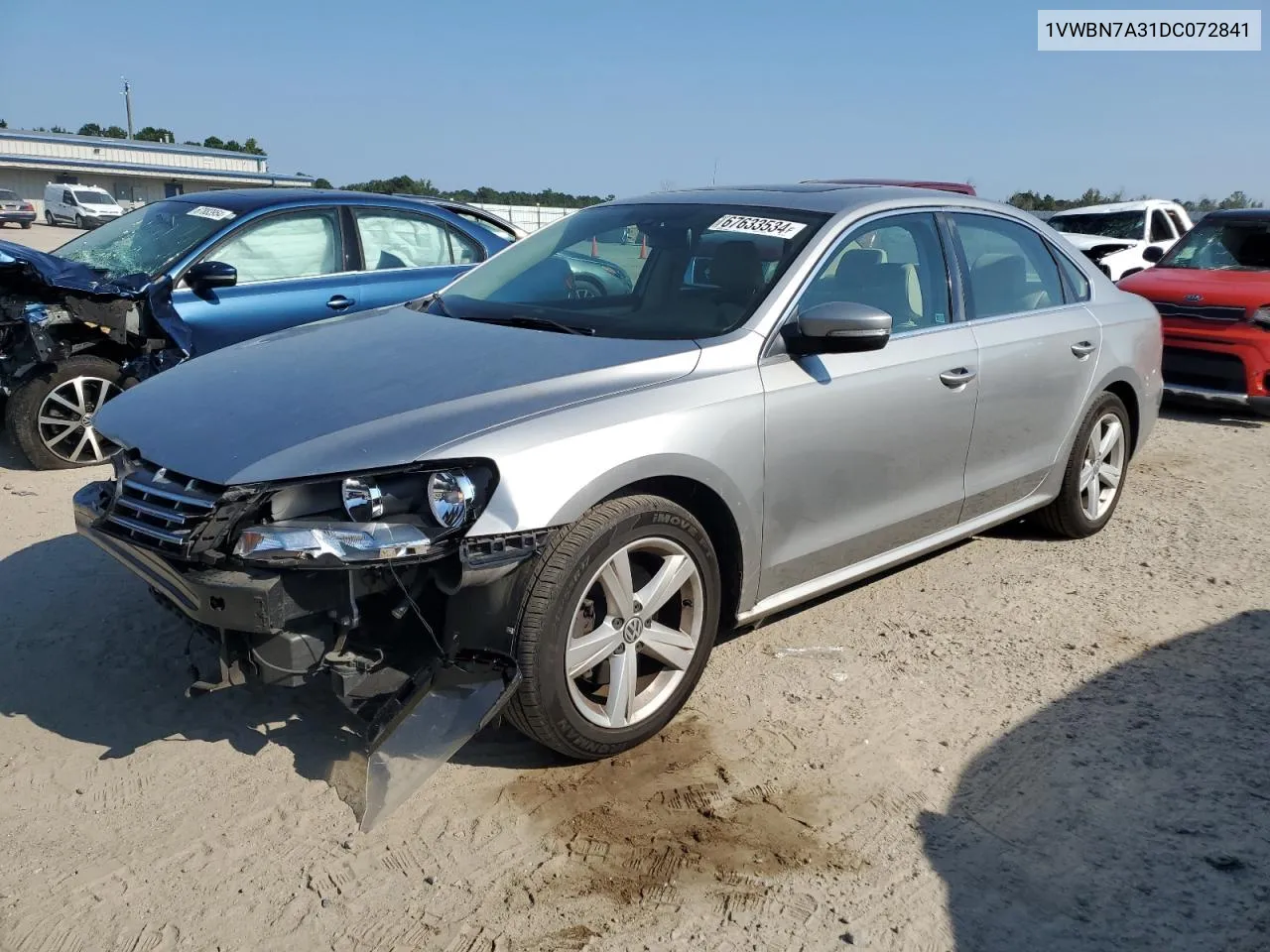 1VWBN7A31DC072841 2013 Volkswagen Passat Se