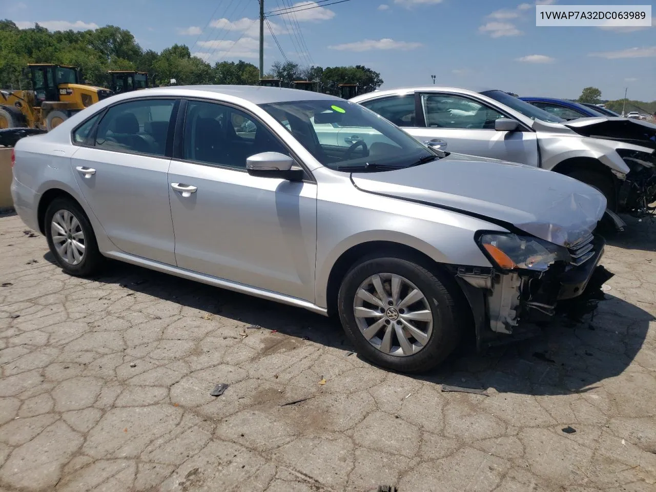 2013 Volkswagen Passat S VIN: 1VWAP7A32DC063989 Lot: 68214094