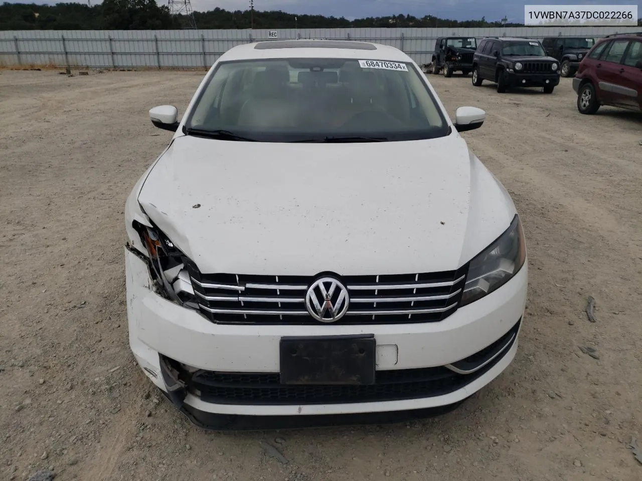 2013 Volkswagen Passat Se VIN: 1VWBN7A37DC022266 Lot: 68470334