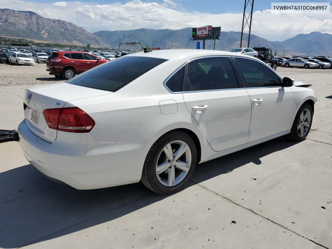 2013 Volkswagen Passat Se VIN: 1VWBH7A31DC068957 Lot: 68750324