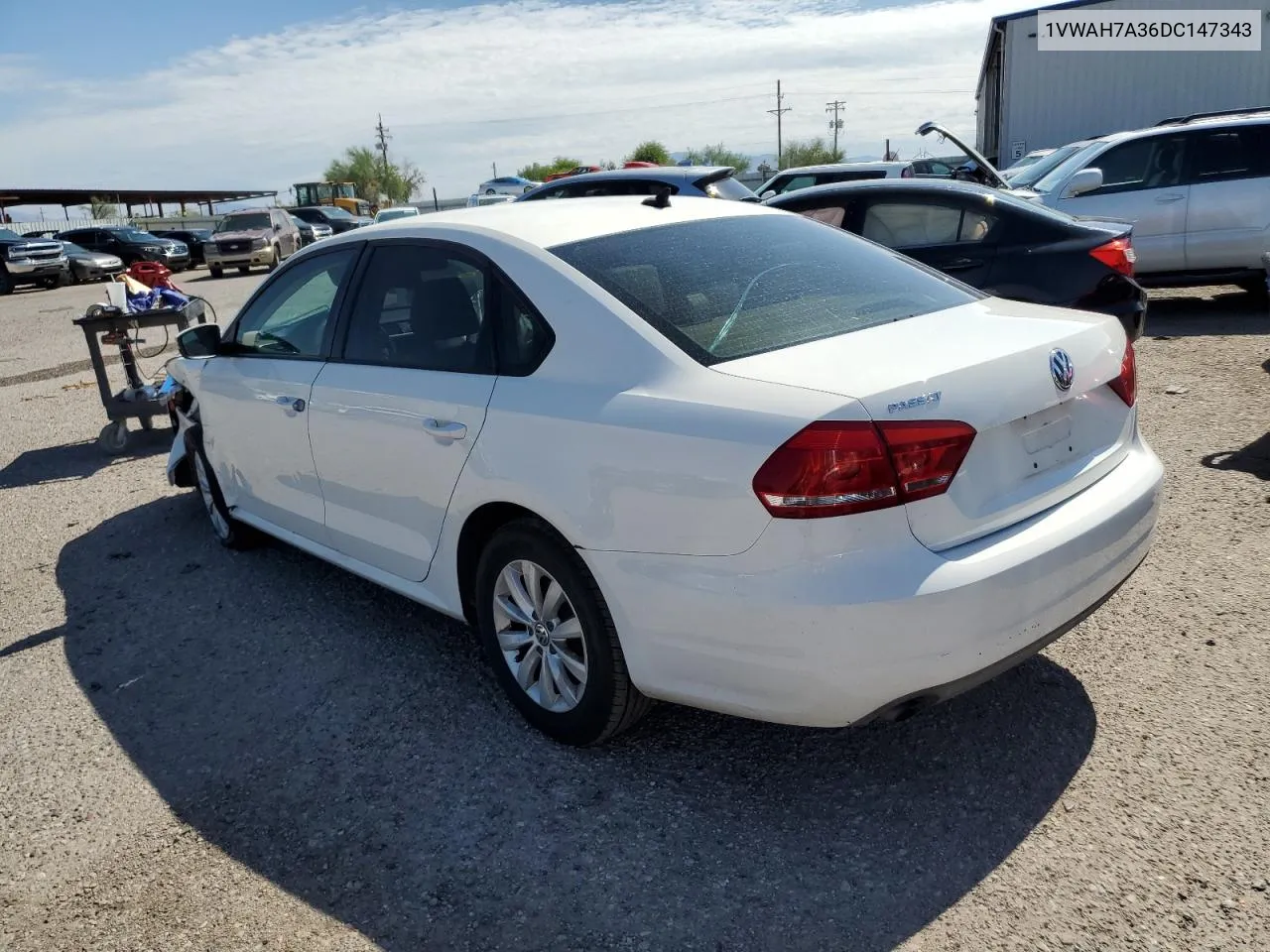 2013 Volkswagen Passat S VIN: 1VWAH7A36DC147343 Lot: 68886314