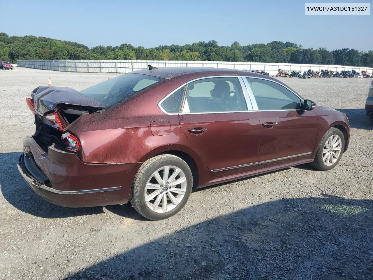 1VWCP7A31DC151327 2013 Volkswagen Passat Sel