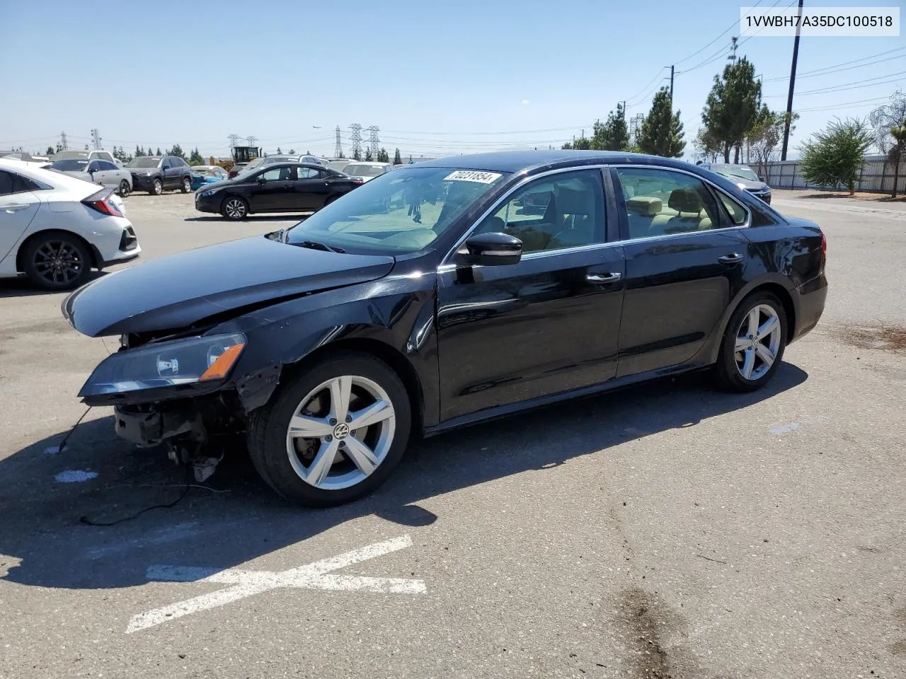 2013 Volkswagen Passat Se VIN: 1VWBH7A35DC100518 Lot: 70231854