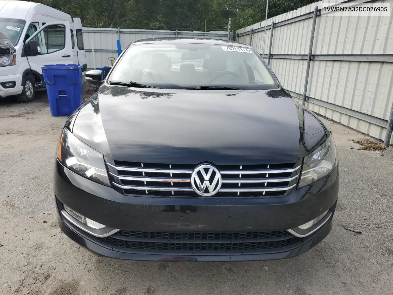 2013 Volkswagen Passat Se VIN: 1VWBN7A32DC026905 Lot: 70751114