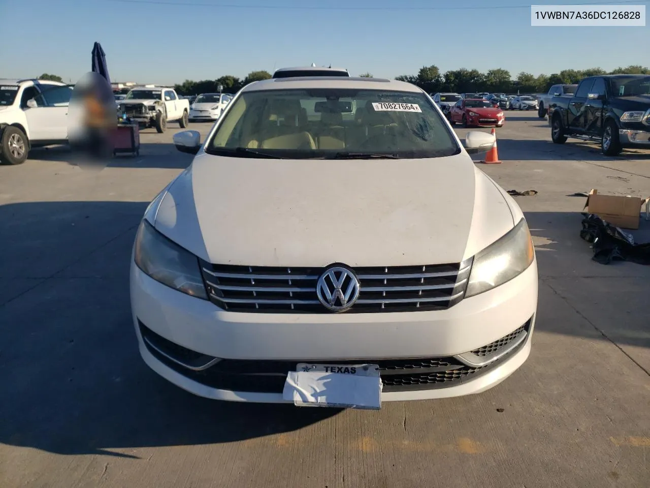 2013 Volkswagen Passat Se VIN: 1VWBN7A36DC126828 Lot: 70827664