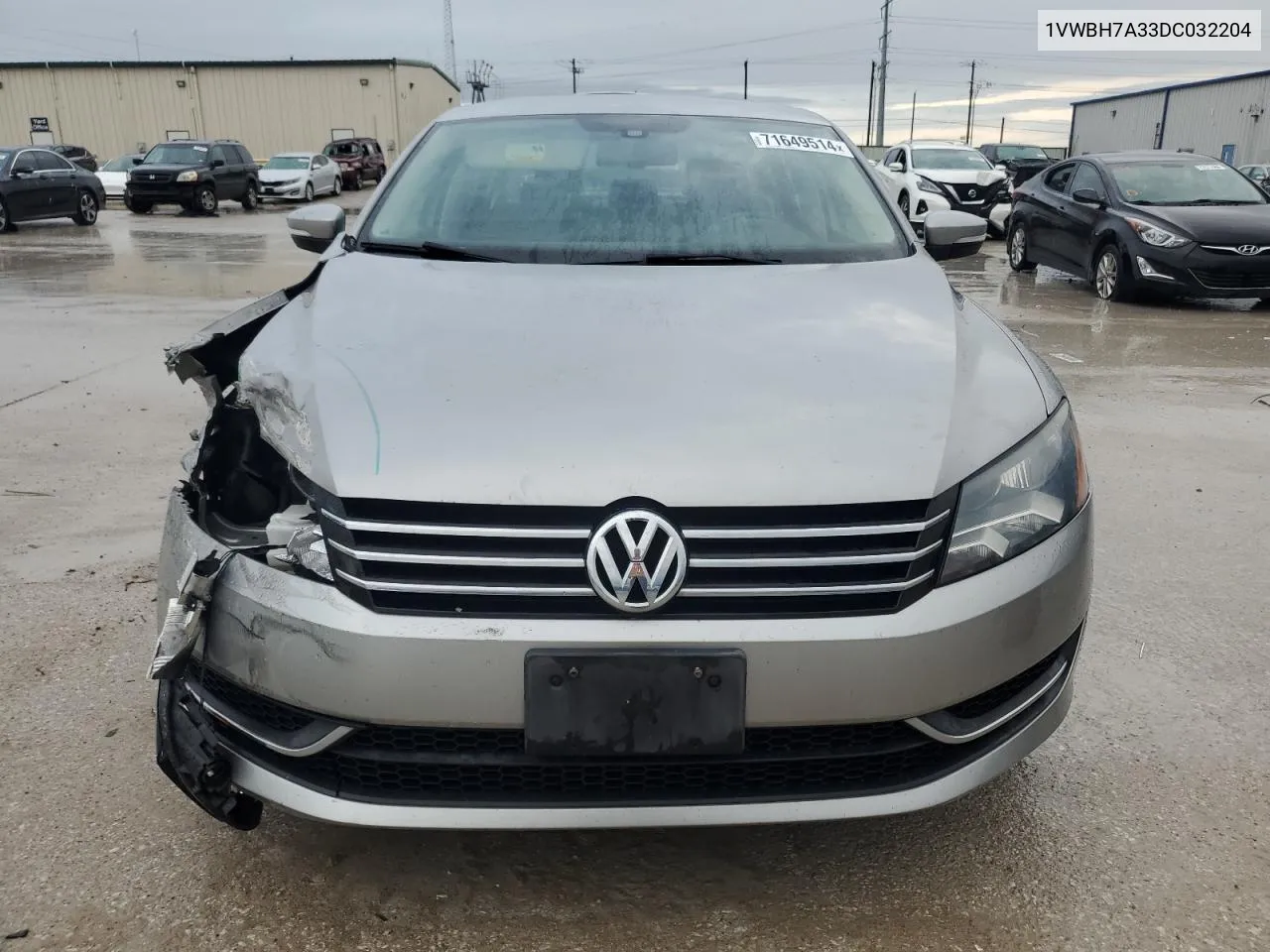 2013 Volkswagen Passat Se VIN: 1VWBH7A33DC032204 Lot: 71649514