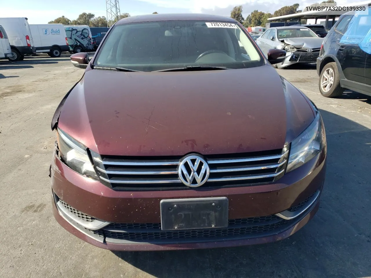 2013 Volkswagen Passat Se VIN: 1VWBP7A32DC139330 Lot: 72013454