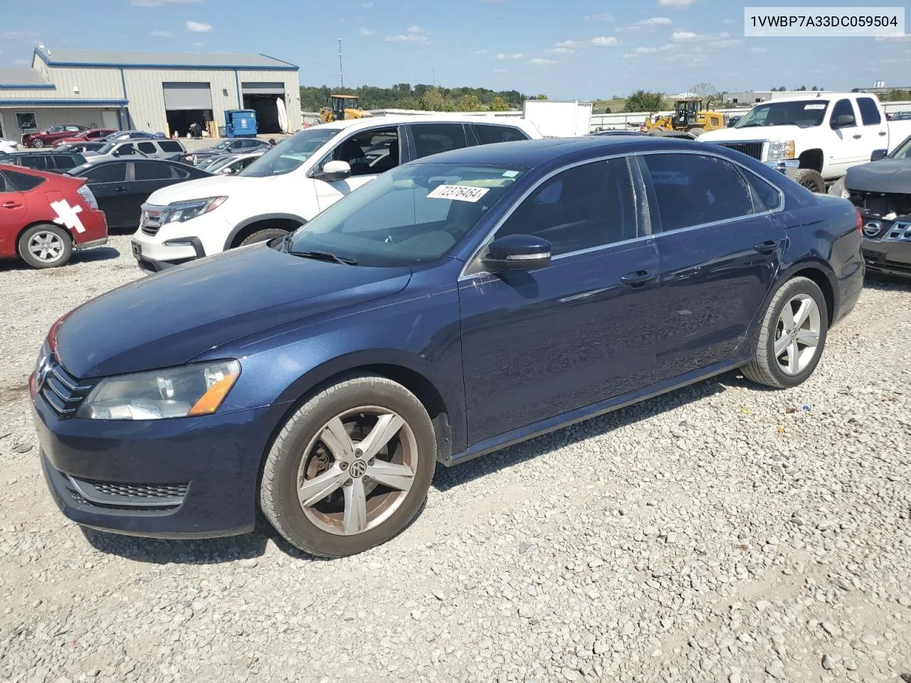 2013 Volkswagen Passat Se VIN: 1VWBP7A33DC059504 Lot: 72376464