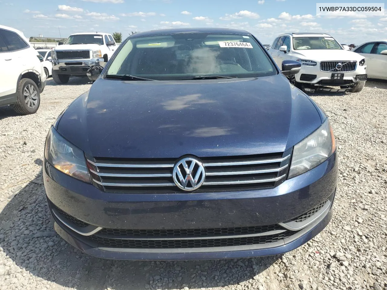 2013 Volkswagen Passat Se VIN: 1VWBP7A33DC059504 Lot: 72376464