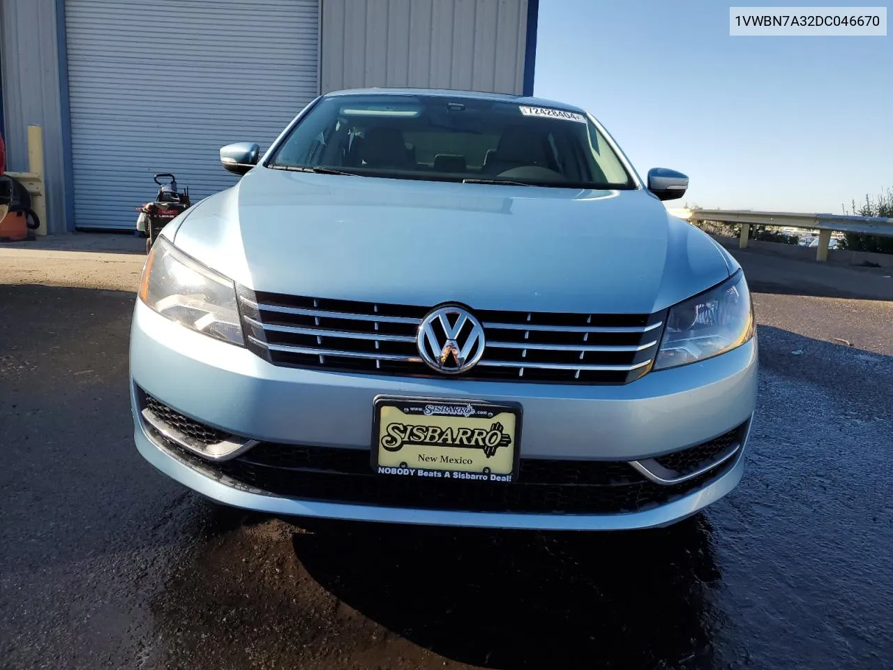 2013 Volkswagen Passat Se VIN: 1VWBN7A32DC046670 Lot: 72428404