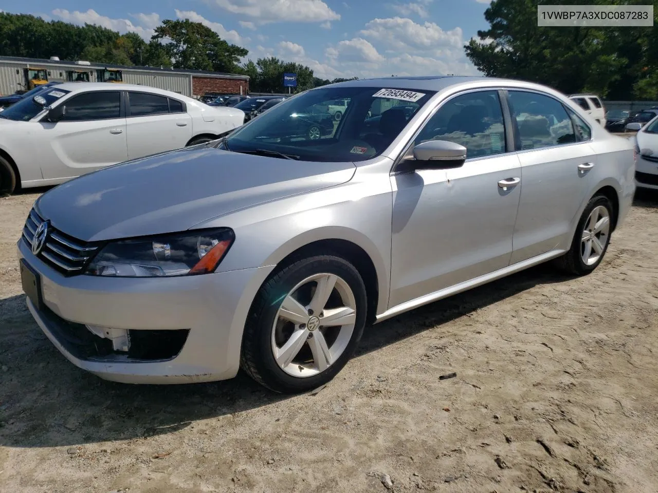 2013 Volkswagen Passat Se VIN: 1VWBP7A3XDC087283 Lot: 72693494